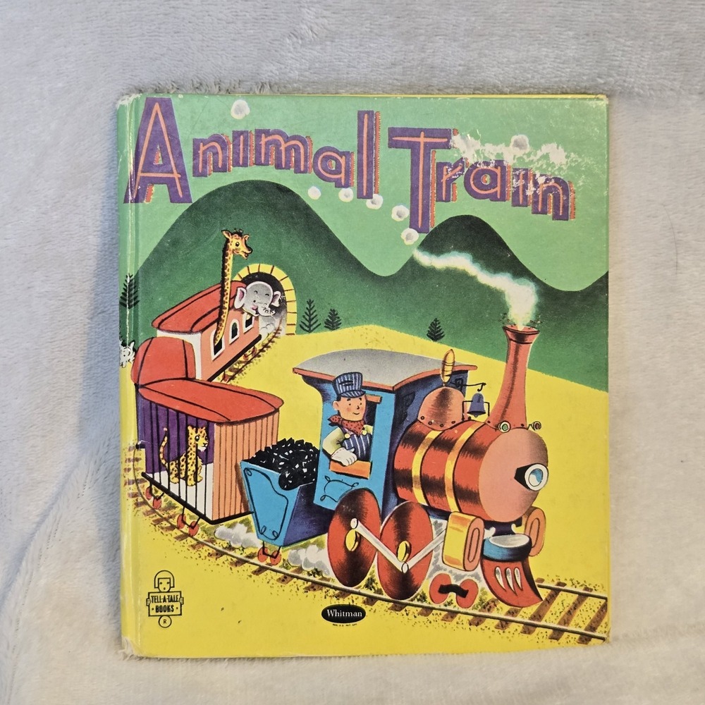 VINTAGE Animal Train 1952 Whitman Tell-A-Tale Book 1st Edition Elizabeth Roberts